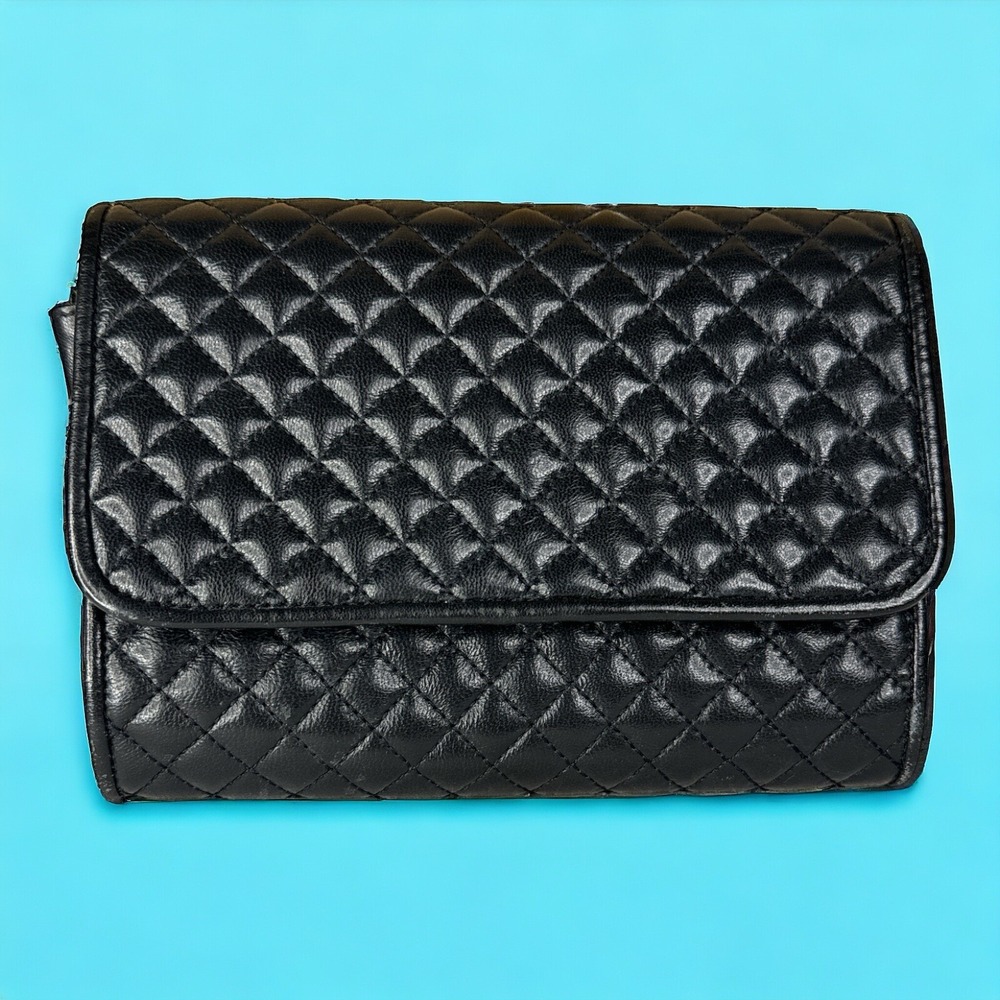 Ganson Quilted Handbag Elegant Black. Without Shoulder Strap.